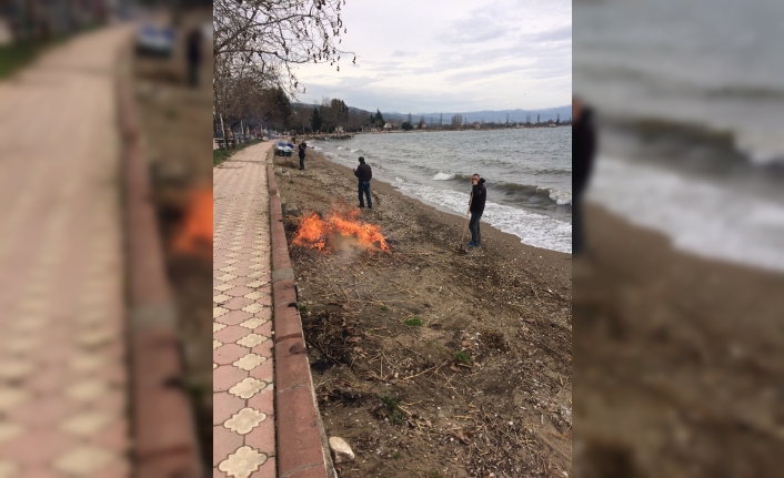 İznik gölü sahili temizlendi