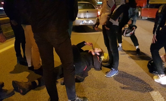 Çarptığı motosiklet sürücüsünün başından bir an olsun ayrılmadı