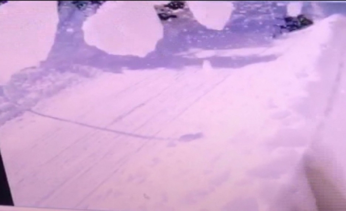 Uludağ’da kar kütlesinin çökme anı kamerada