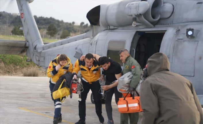 Gökçeada’da kalp krizi geçiren vatandaş helikopterle hastaneye ulaştırıldı