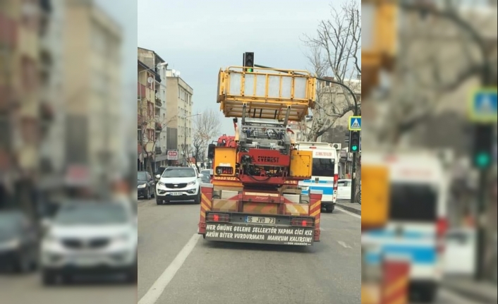 Kamyon arkası yazısı başına bela oldu