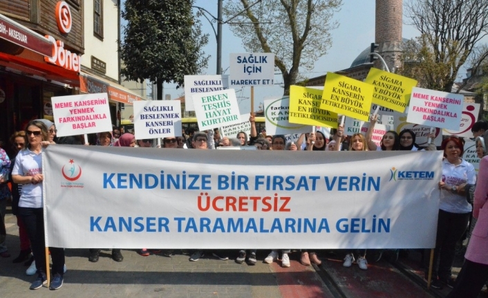 Kansere dikkat çekmek için yürüdüler