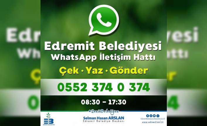 Edremit Belediyesi “WhatsApp İletişim Hattı” oluşturuldu