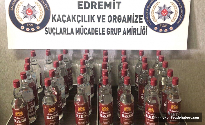 Emekli bekçiye polisten kaçak içki operasyonu  