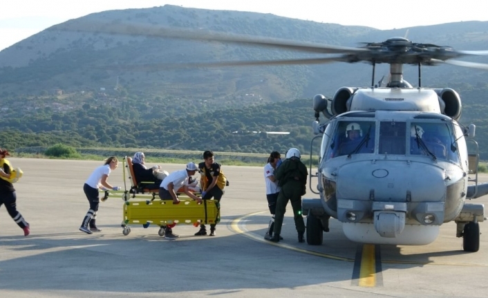 Gökçeada’daki hasta askeri helikopterle taşındı