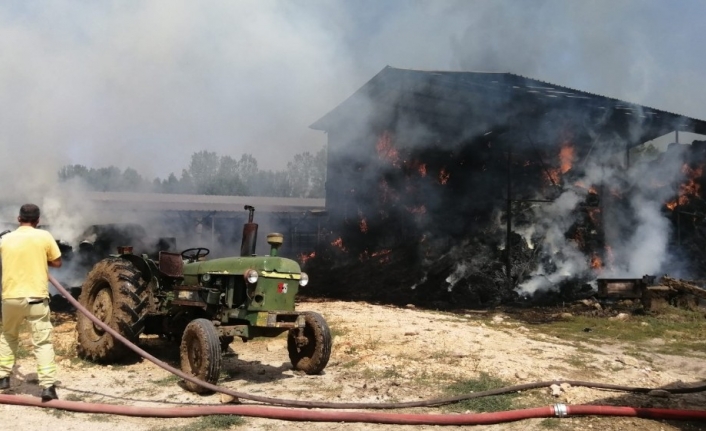 Çanakkale’de 5 bin saman balyası yandı