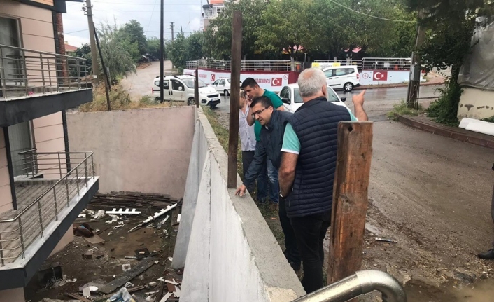 Çan’da şiddetli yağış sonrası Öz de çalışmalara katıldı