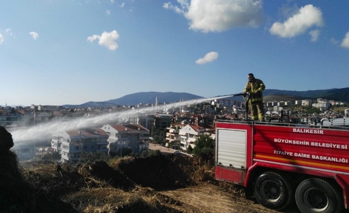 Erdek’te ot yangını korkuttu