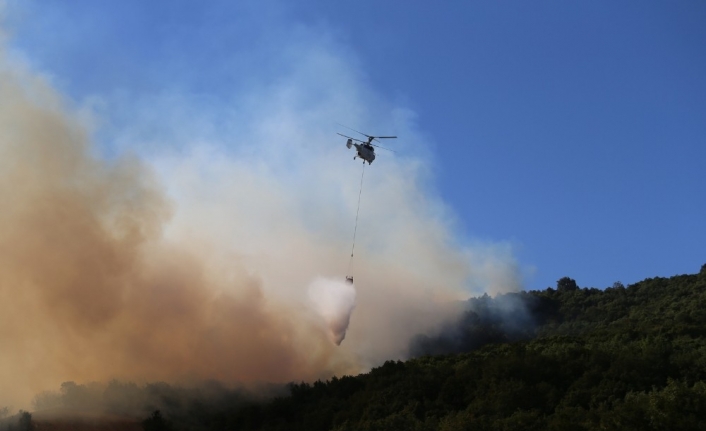 Yenişehir’deki orman yangını drone ile böyle görüntülendi