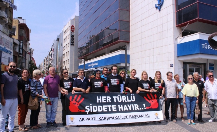 AK Parti Karşıyaka’dan, kadına şiddete ‘güllü’ protesto