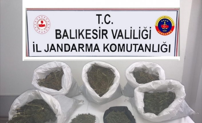 Manyas’ta 10 kilogram esrar yakalandı