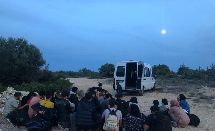 Çeşme’de 56 göçmen yakalandı