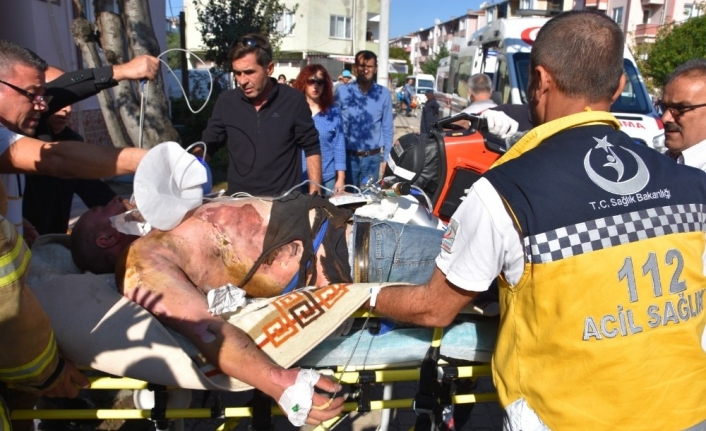 Gönen’de elektrik akımına kapılan işçi ağır yaralandı