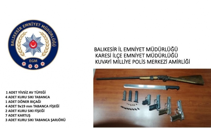 Polis uygulamasında 5 silah yakalandı