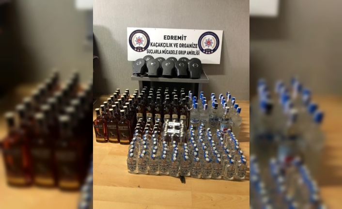 Edirne’den Balıkesir’e kaçak içki getiren 2 kişi yakalandı