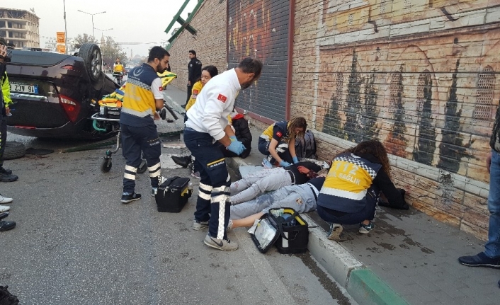 Köprüden uçan araçta can pazarı