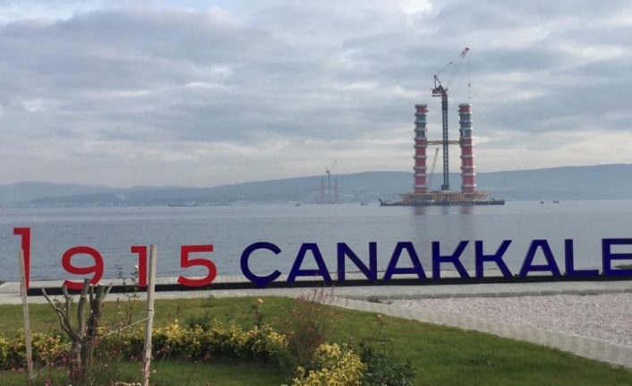 1915 Çanakkale Köprüsü’nün ayakları 100 metre yüksekliğe ulaştı