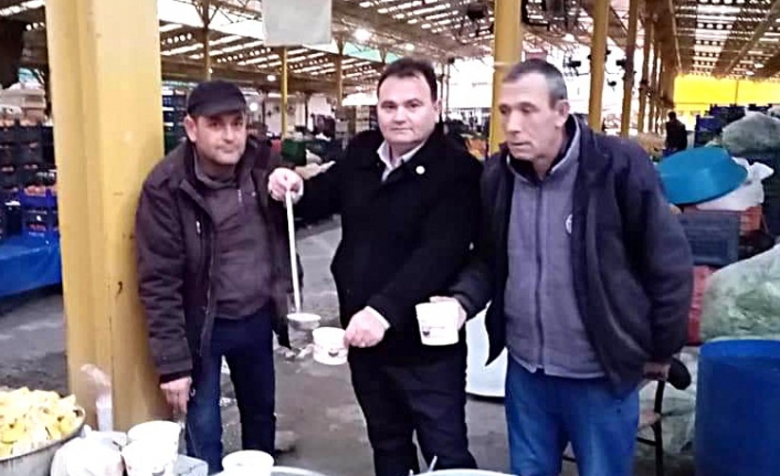 Havran’da pazarcılara sabah çorbası ikram edildi