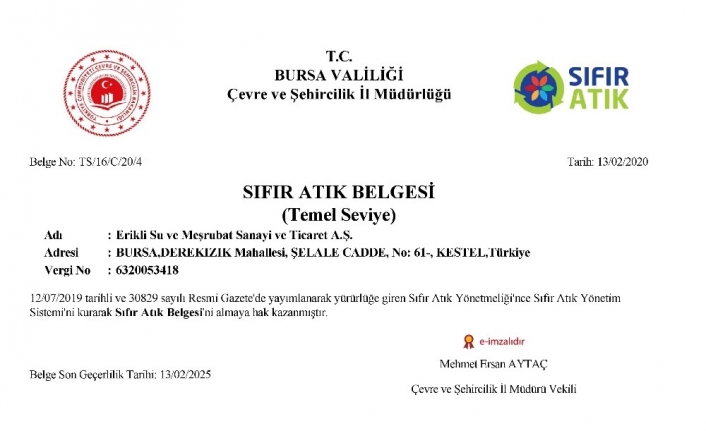 Nestlé’nin Bursa’daki her iki tesisine birden “Sıfır Atık” Belgesi