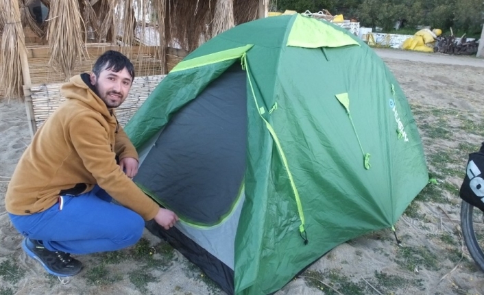 Safranbolulu makine ressamı bisikletle Antalya’ya gidiyor