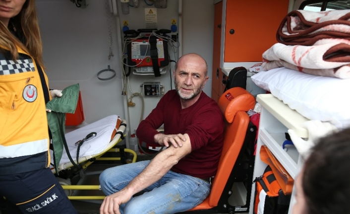 Tır kaygan yolda zeytinliğe uçtu