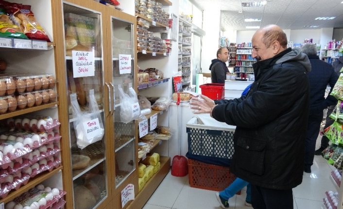 Bu market eldiven takmayana ekmek satmıyor