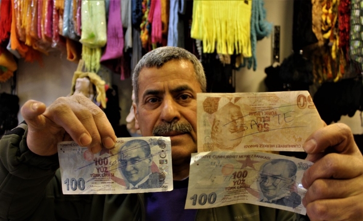 Esnaf sahte paralardan koleksiyon yaptı