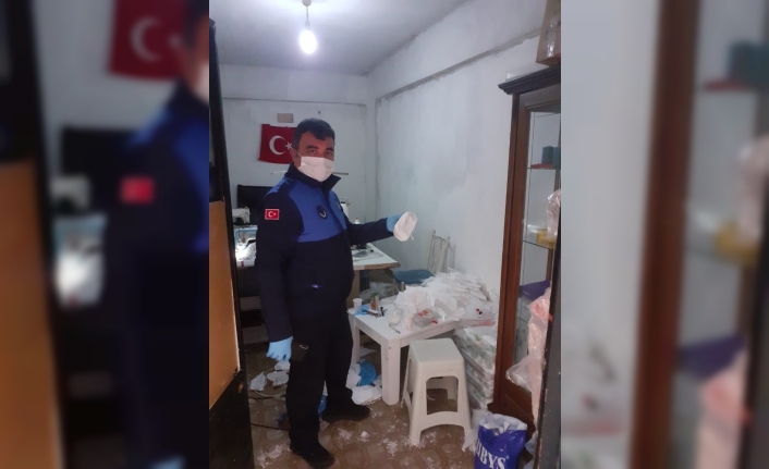 Kaçak maske üretimi yapan işyeri mühürlendi