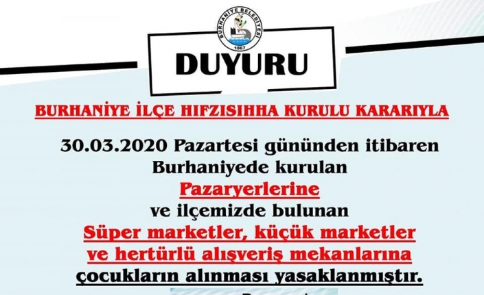 Pazar ve marketlere çocukların girişi yasak