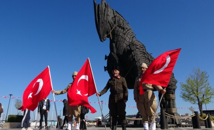 Şehitler için 510 bin adım atarak Çanakkale’ye geldi