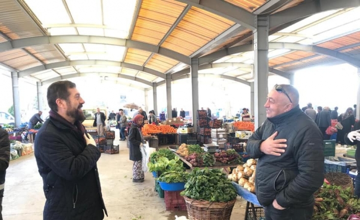 Sındırgı pazar yerinde virüs tedbiri