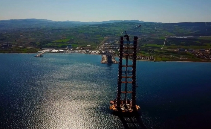 Çanakkale Boğaz Köprüsü’nün ayakları 250 metreye ulaştı