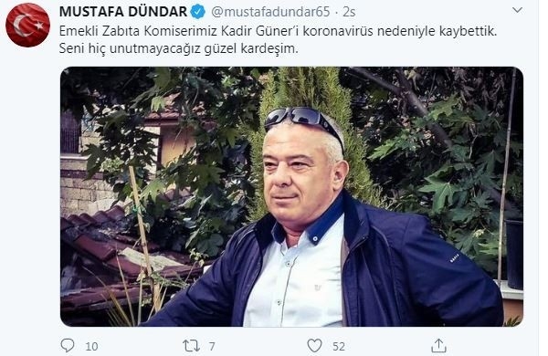 Emekli zabıta korona virüsten vefat etti