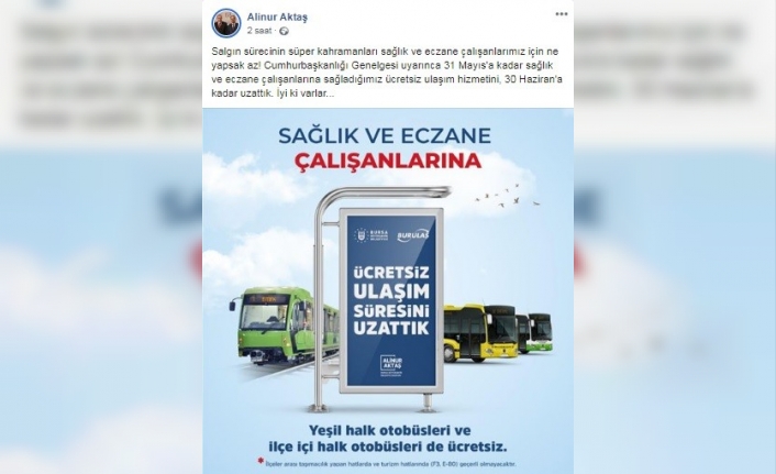 Bursa Büyükşehir’den sağlık çalışanlarına destek