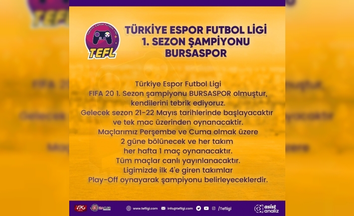 Bursaspor, ilk sezonun şampiyonu oldu