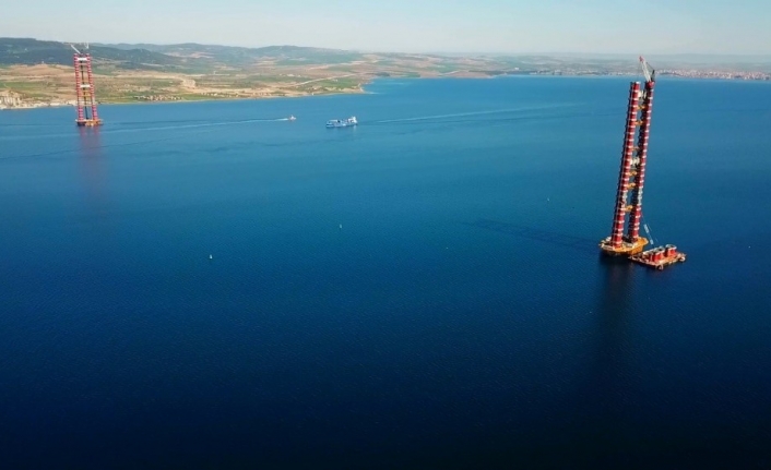 Çanakkale Boğaz Köprüsü’nün kuleleri 270 metreye ulaştı