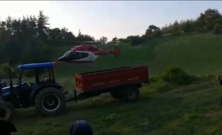 İmdadına helikopter ambulans yetişti