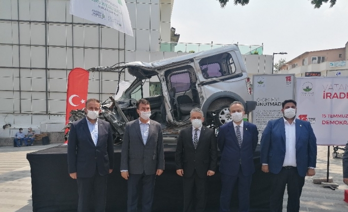15 Temmuz hain darbe girişimde tankın ezdiği araç Bursa’da sergilendi
