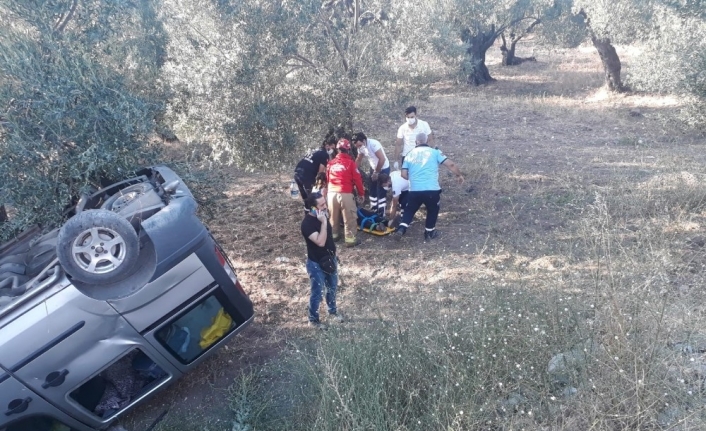 Havran'da kontrolden çıkan araç tarlaya uçtu: 7 yaralı