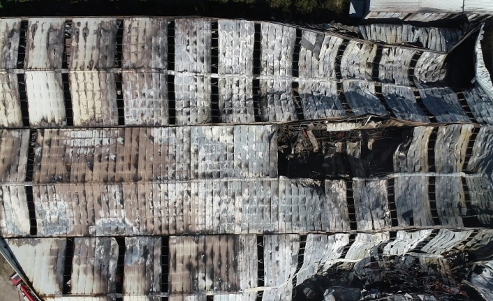 Bursa’daki yangın dehşetinden geriye kalan enkaz havadan görüntülendi