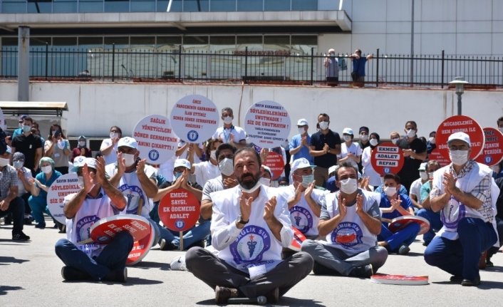 Döner sermaye sistemini protesto ettiler, oturma eylemi başlattılar