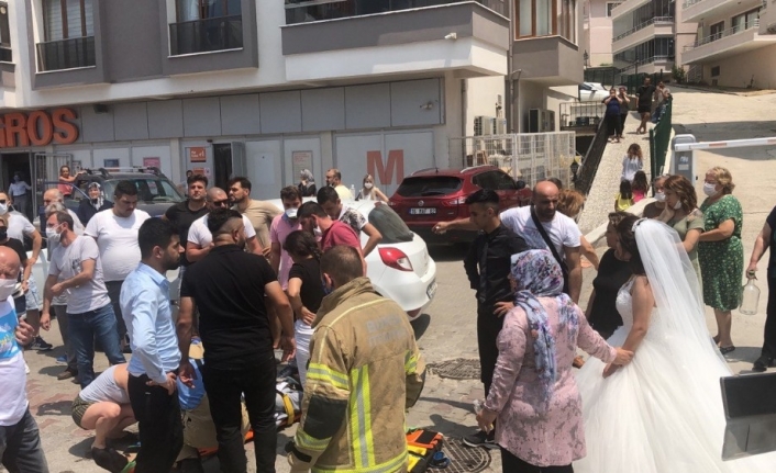 Düğün çekimine giden damat kazada yaralandı