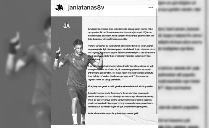 Jani Atanasov Bursaspor’dan ayrıldı