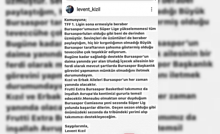 Levent Kızıl’dan başkanlık açıklaması