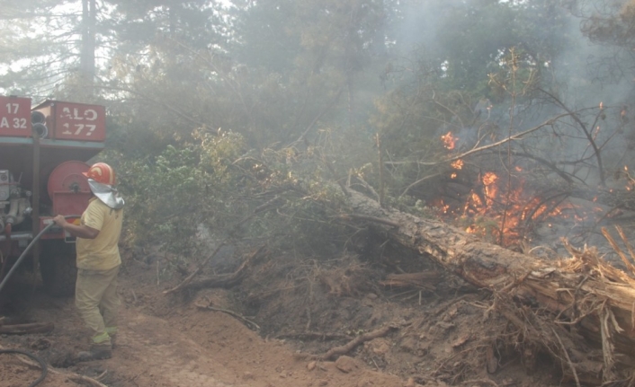 Yenice orman yangınına ağır iş makineleriyle müdahale ediliyor