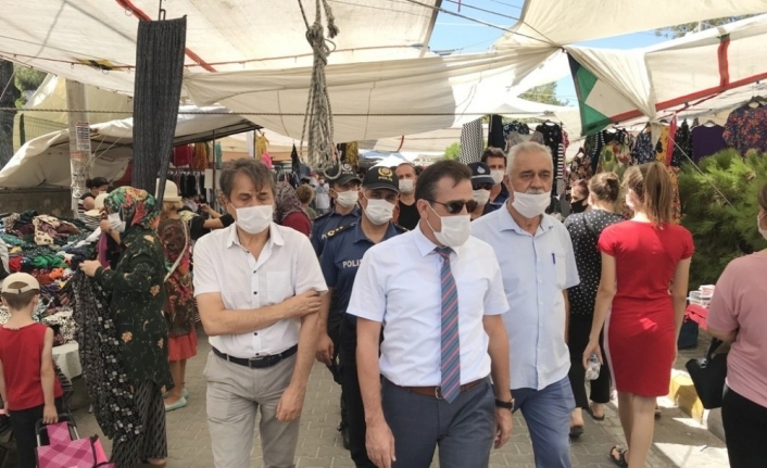 Burhaniye Kaymakamı Memiş pazar denetimine katıldı