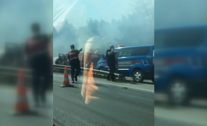 Bursa  İstanbul karayolunda korku dolu anlar