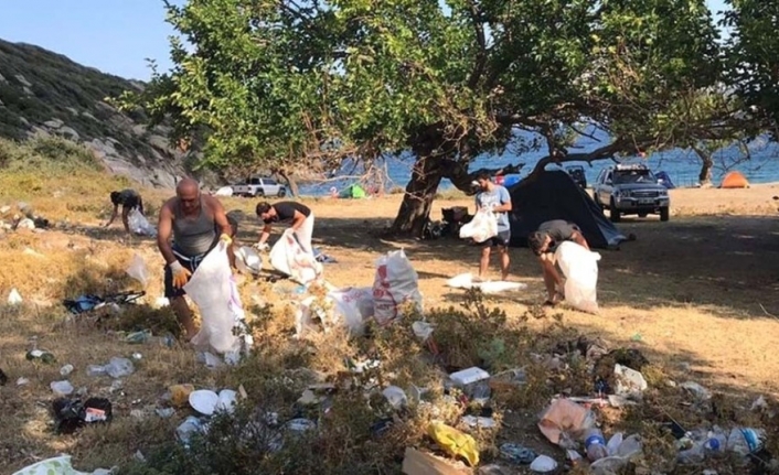 Erdekli vatandaş duyarsız tatilcilerin çöpünden dertli