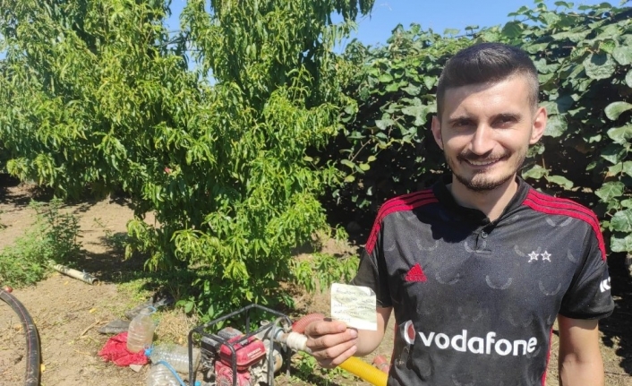 İnsanlık ölmemiş...Topladığı şeftalinin parasını ağaca astı
