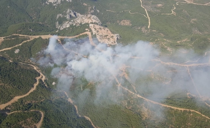 İzmir’in Menderes ilçesi Görece mevkiinde orman yangını çıktı. Yangına 2 uçak, 6 helikopter, 30 arazöz ve 2 iş makinesi ile müdahale edilirken, yükselen dumanlar kilometrelerce uzaktan görülüyor.